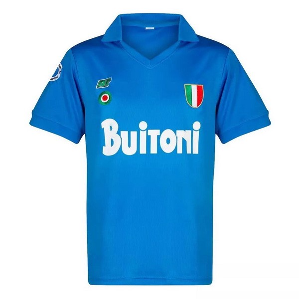 Camiseta Napoli Primera Equipación Retro 1987 1988 Azul